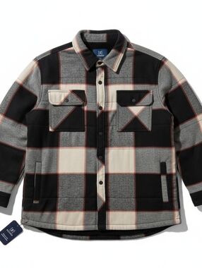 George Plaid Shacket - Black, Cream, Gray